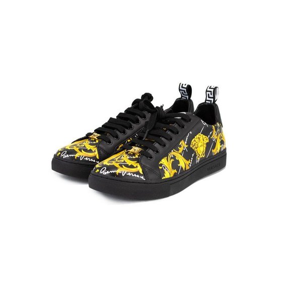 NEW Versace Mens Low Top Leather Vitello St. Barocco Print Sneaker Shoes Size 9 - Picture 10 of 10